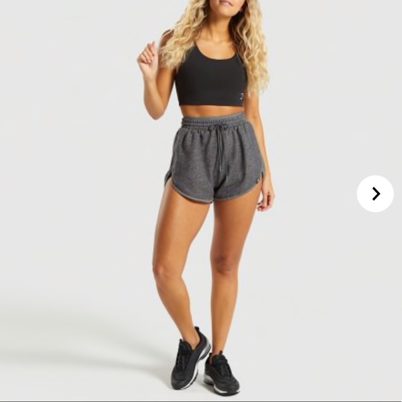 Gymshark Pants - GYMSHARK Heather Dual Band Shorts Grey